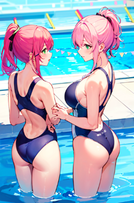 At the pool in the heat