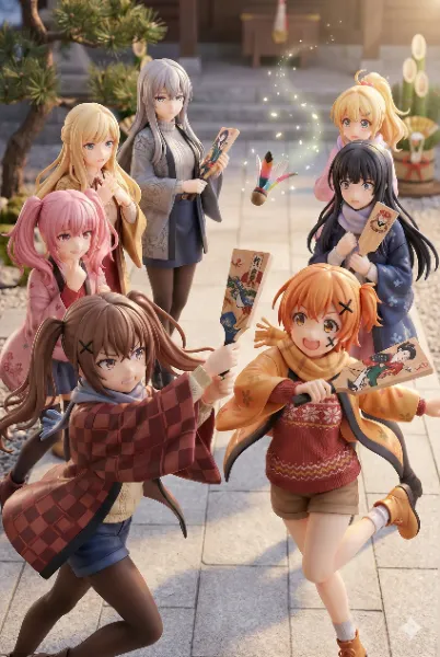 羽付き勝負（おま好きガールズ×羽子板）