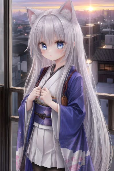 ちょっと和服でつくってみた。