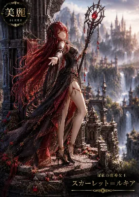 紅き魔杖を掲げる深紅の女王