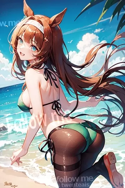 サイレンススズカの水着の生成がうまく出たやつ だけど右腕がおかしいのと尻尾がない