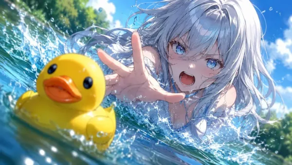 アヒルを追いかける私