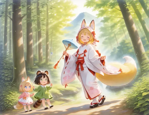 コン子とポン子・狐の嫁入り