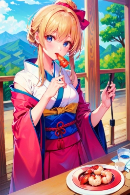 エビ料理を食す