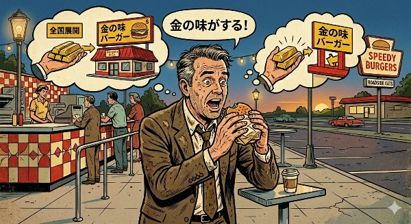 The taste of a hamburger is the taste of gold...