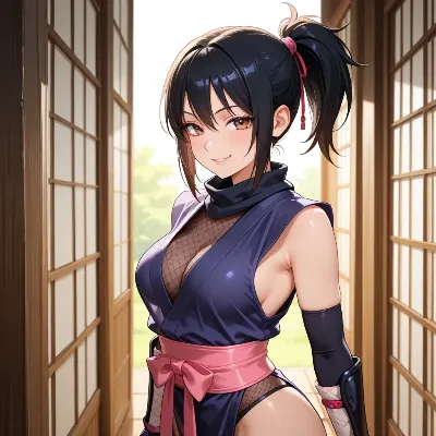 光差し込む戸口のくノ一