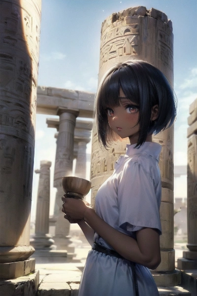 古代エジプトメイクの少女神官