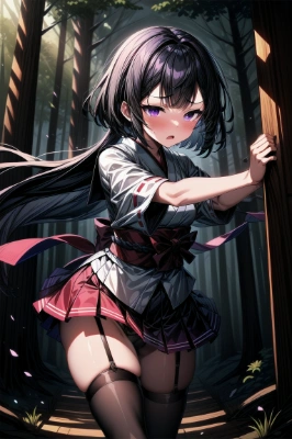 急いでやってきた巫女