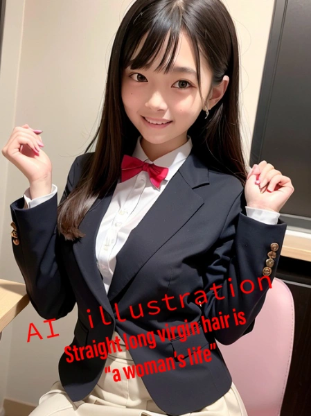 ストレートロングの黒髪美少女