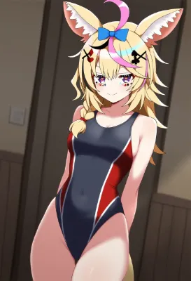 尾丸ポルカ　競泳水着顔面騎乗