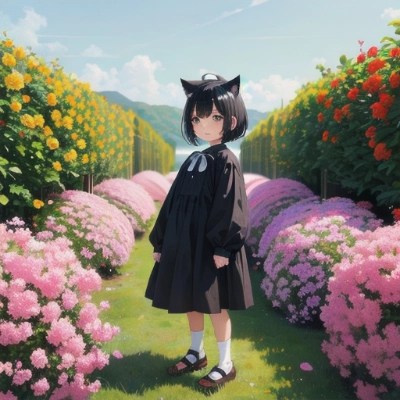 カルーナの花園にてたたず少女