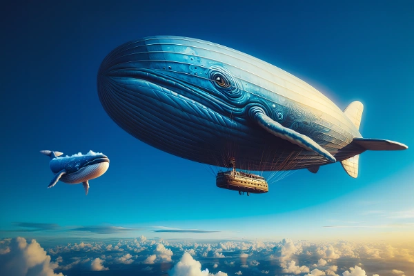 鯨塗装の飛行船