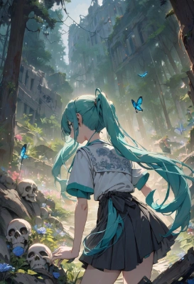 森の奥の廃墟と魔女っ娘