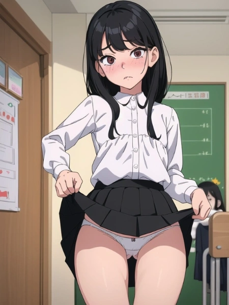 パンツを見せる女です