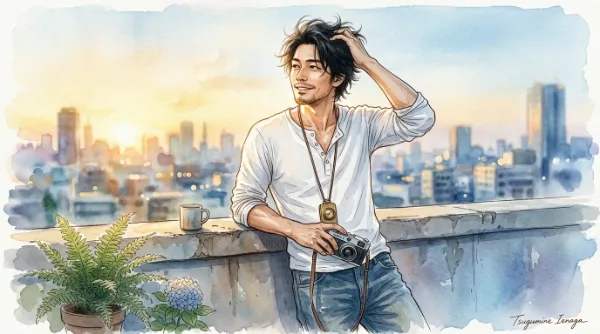 夕暮れの屋上で紡ぐ記憶 | カメラ