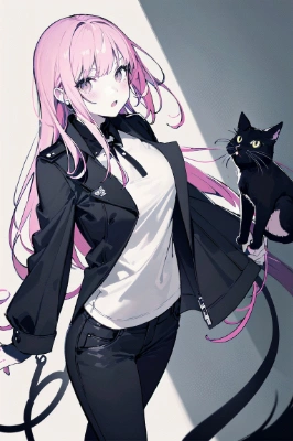 黒猫ツーショット