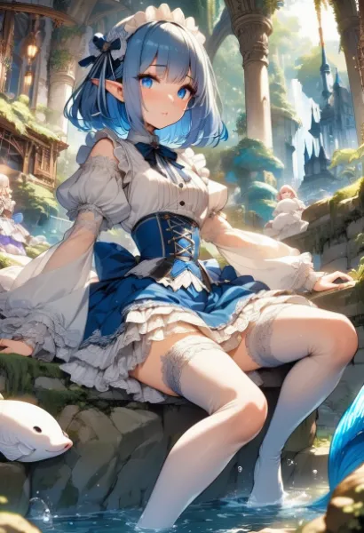 水音の聖域、青髪の癒し手