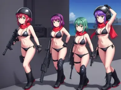 ビキニ女兵士４人組