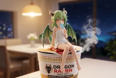 【カップヌードル】ティアマト＆えっちゃんのぬーどるストッパーフィギュア