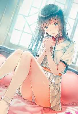ベッドに座る清楚ちゃん2