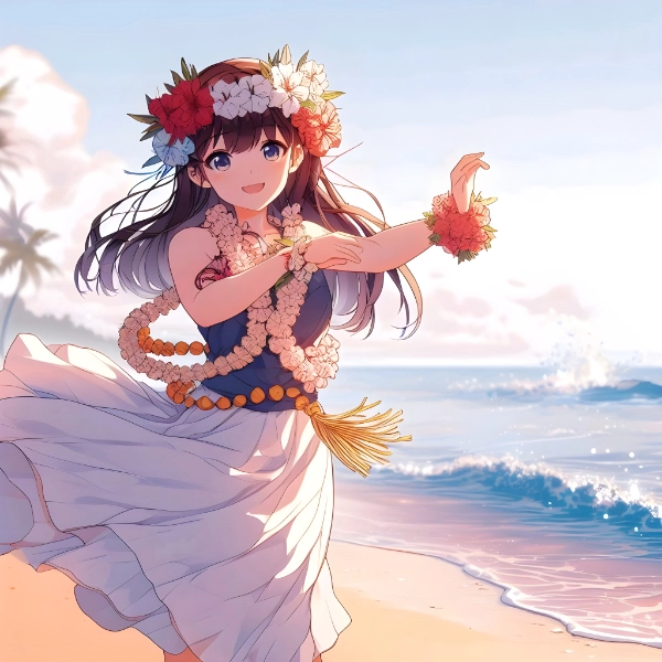 フラダンスを踊っている女の子