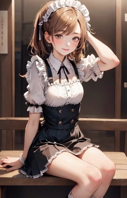 椅子に座ったメイド