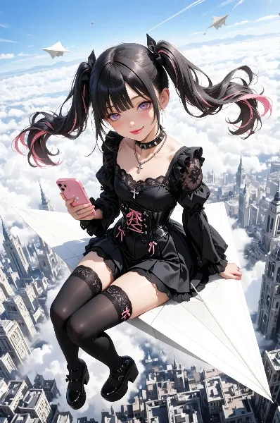 紙飛行機で飛ぶ実写寄りのやつ