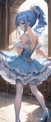 青髪さんと青ドレス