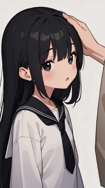 頭を撫でられる長髪J〇ちゃん