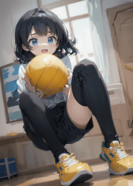 黒髪少女とドッジボール！