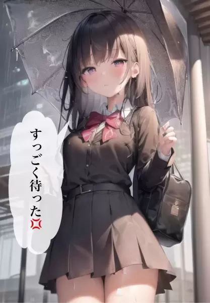 雨の中待たされた少女