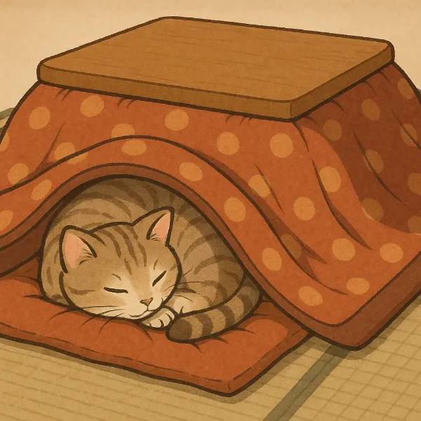 こたつの中の夢見るねこ