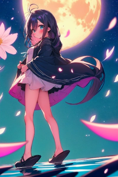 水に浮かぶ少女