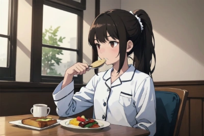 立夏の朝食2＠土曜は少し遅く起きてゴージャス。自分も手伝う。