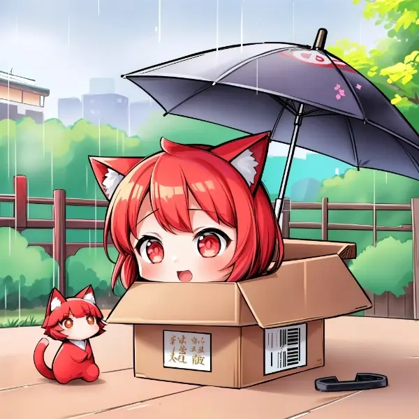 ダンボールが濡れちゃうにゃ～💦