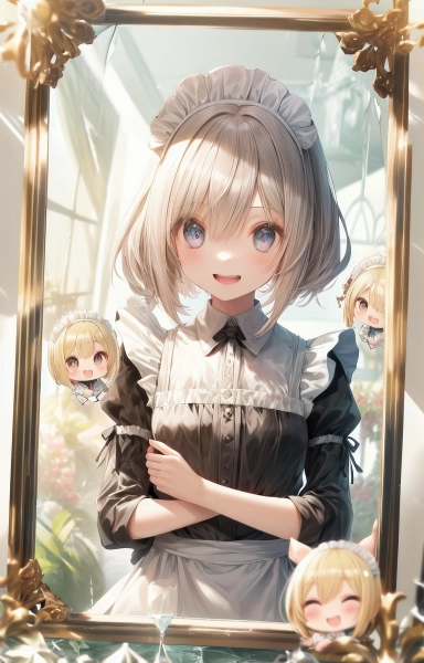 ガラスとメイドちゃん