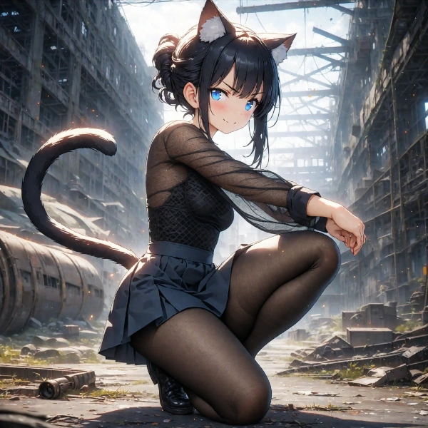 潜伏する黒猫スパイ