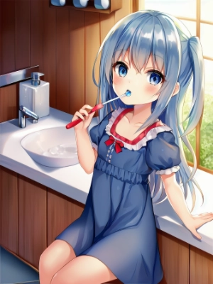歯磨き中