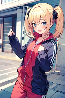 ツインテールジャージ少女
