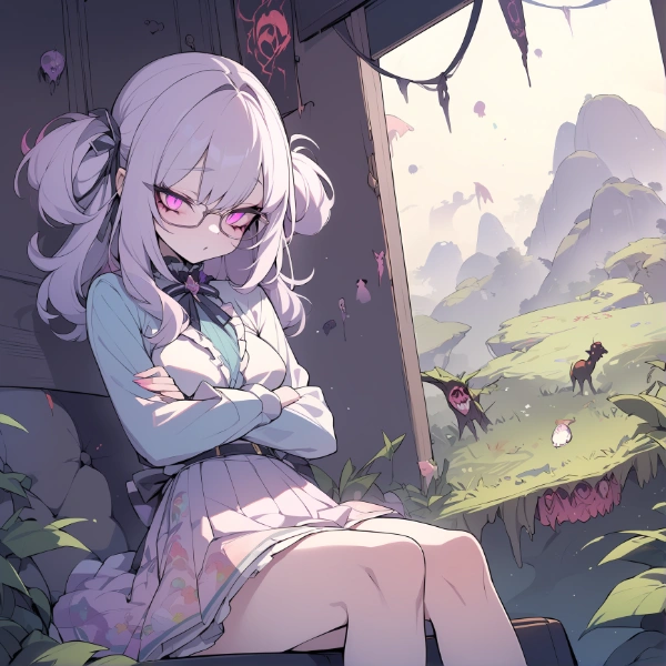 思案と眼鏡と女の子