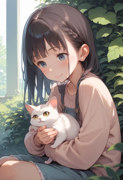 猫と女の子