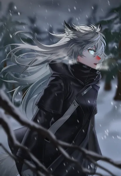 雪の降る森を歩く横顔のラップランド❄️