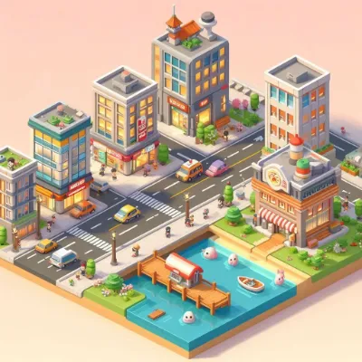 small 3d game isometric_14 mochi city