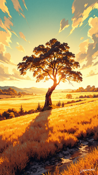 晩夏の田園風景／スマホ壁紙アーカイブ