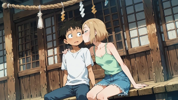 散策のお礼をもらった少年