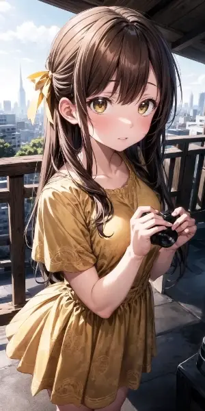 黄色いリボンの女の子