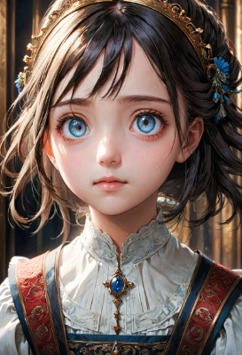 上目遣いで相手を見る少女