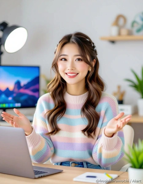 画面の向こうに語りかけるユーチューバー - A YouTuber speaking to the other side of the screen