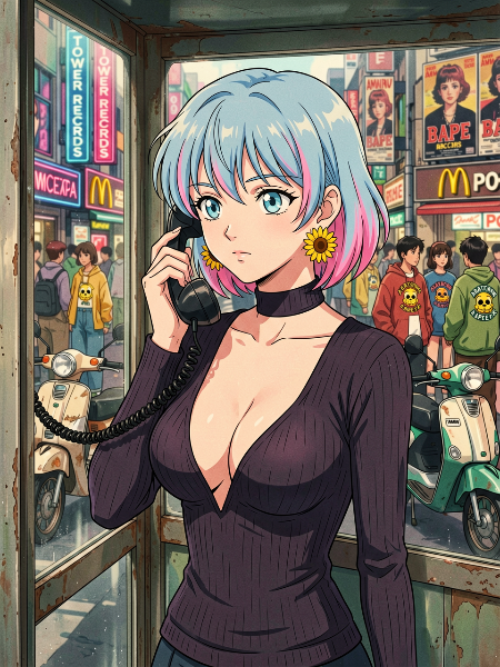 電話ボックスの雫ちゃん💧１９９０年代前半にタイムスリップ💧渋谷センター街