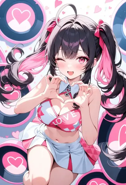 ハートポーズの可愛い女の子